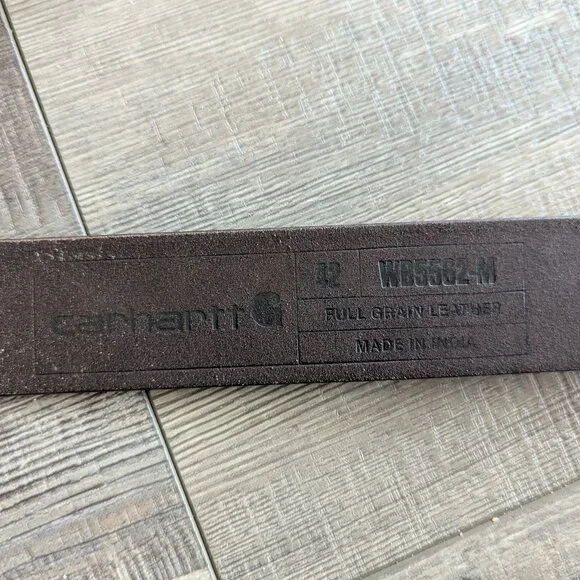 Carhartt Men's Roller Buckle Full Grain Leather Work Belt in Brown 42 - Picture 2 of 9
